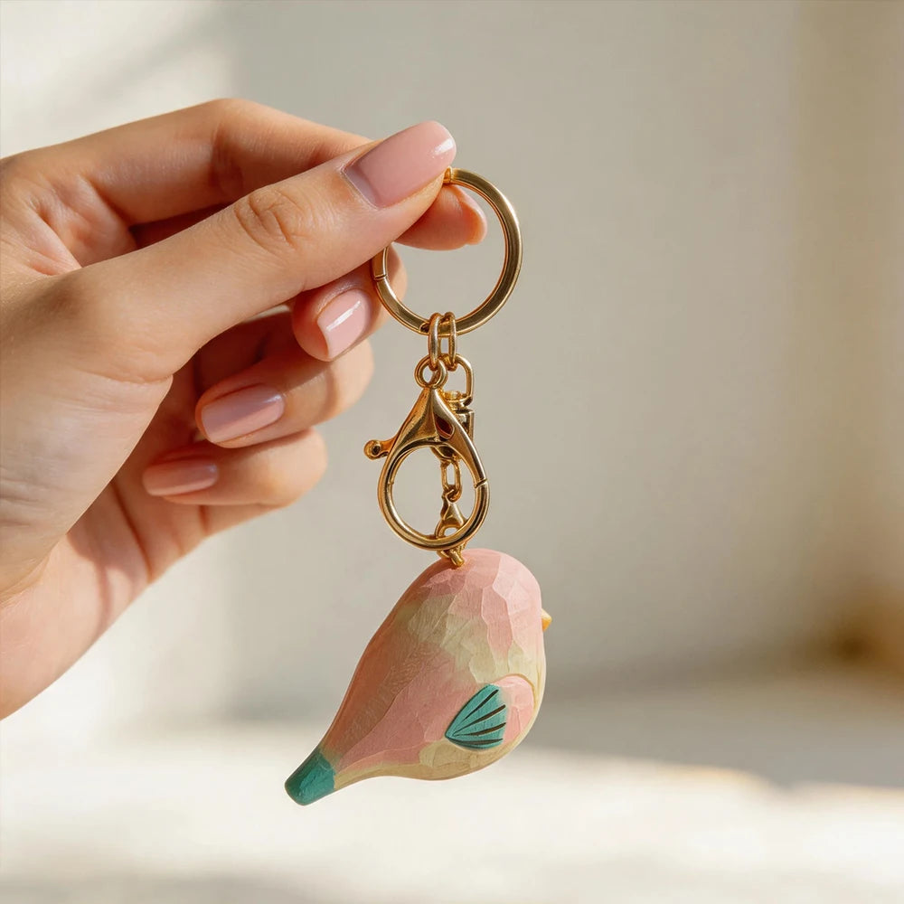 Hand-Carved Sparrow Figurine | Bon Bon Bird Toys