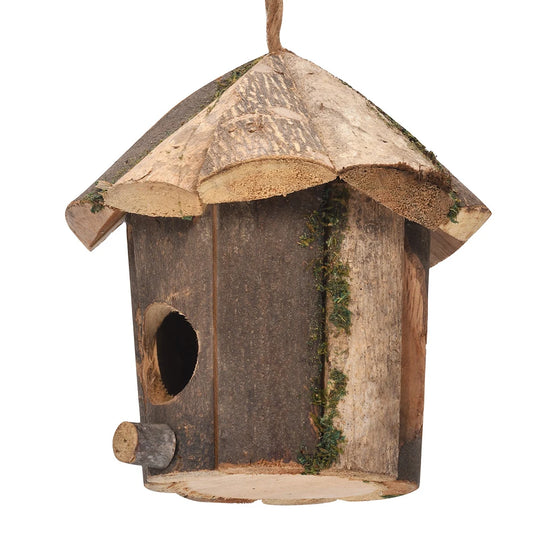 Natural Wood Outdoor Birdhouse