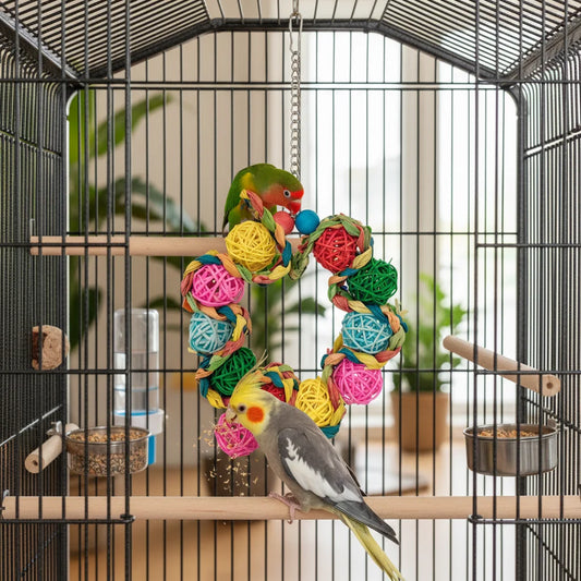 Vine Ball Wreath Swing for Birds | Bon Bon Bird Toys