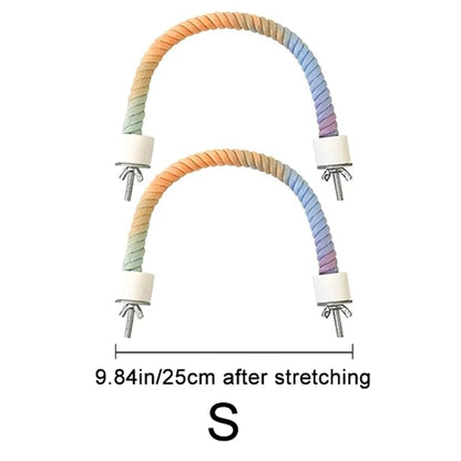 Pastel Twisted Rope Perch for Birds | Bon Bon Bird Toys