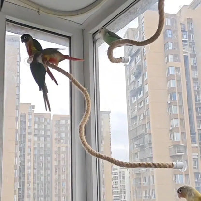 Bendable Twine Rope Perch with Suction Cups | Bon Bon Bird Toys
