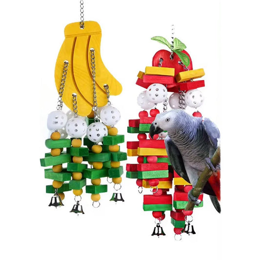 Fruit-Shaped Wooden Chew Toys for Parrots | Bon Bon Bird Toys