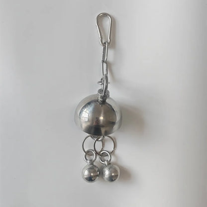 Stainless Steel Dome Bell Hanging Toy for Large Parrots