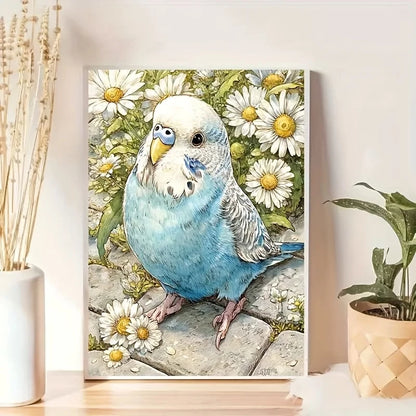 Parakeet Among Daisies Diamond Painting Kit | Bon Bon Bird Toys