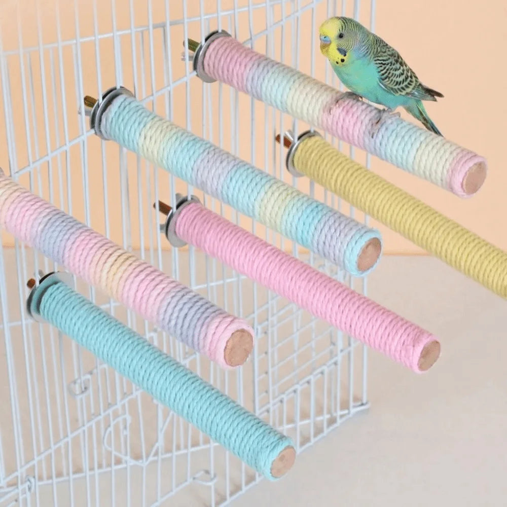 Colorful Cotton Rope Straight Perch for Bird Cages