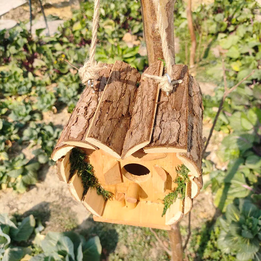 Heart-Shaped Wooden Birdhouse for Outdoors