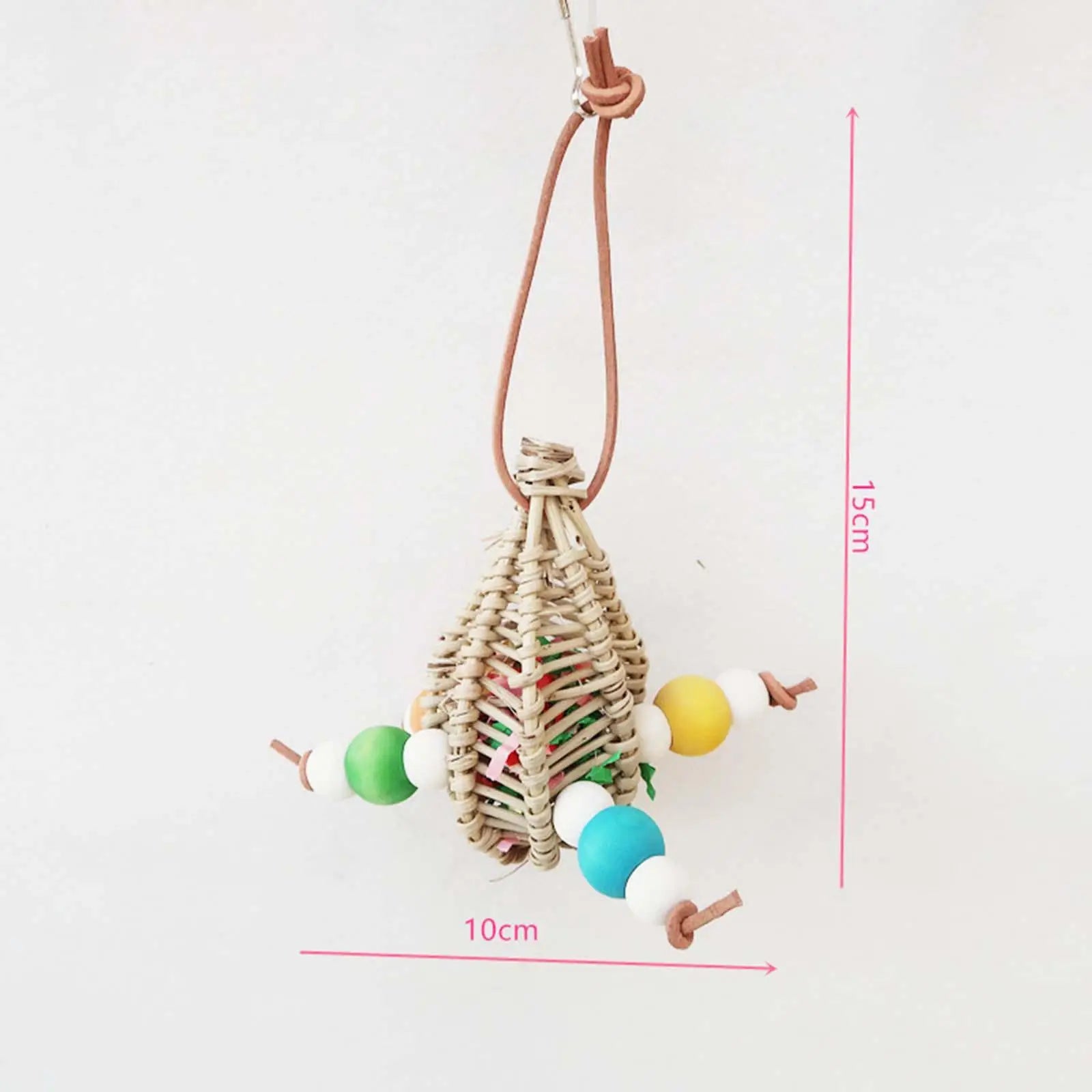 Hanging Wood Rattan Chew Toy for Parakeets, Conures & Parrots