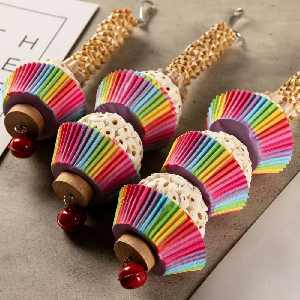 Sola Ball Foraging Toy with Raffia Cups | Bon Bon Bird Toys