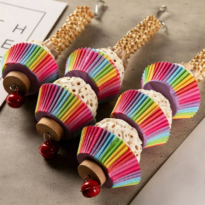 Sola Ball Foraging Toy with Raffia Cups | Bon Bon Bird Toys