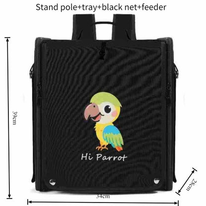 Bird Backpack Carrier with Window & Perch | Bon Bon Bird Toys