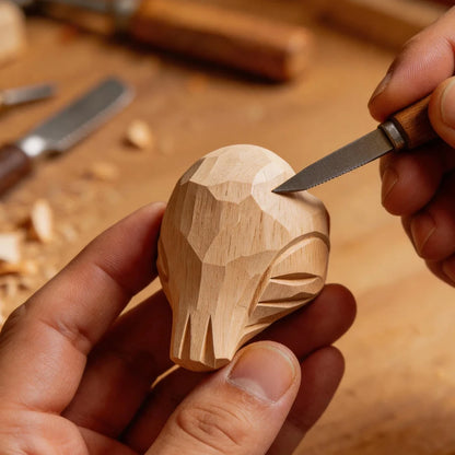 Hand-Carved Wood Lovebird Keychain | Bon Bon Bird Toys