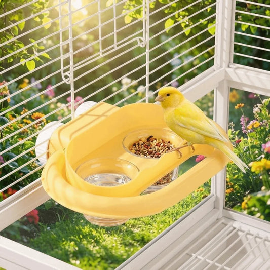 Double Compartment Cage Feeder for Birds | Bon Bon Bird Toys