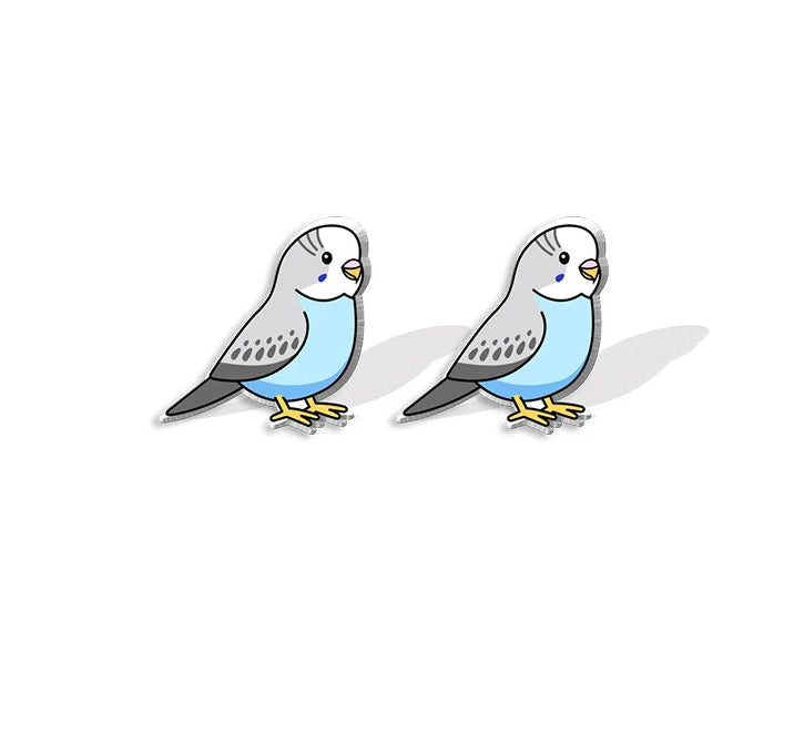 Budgie Acrylic Stud Earrings | Bon Bon Bird Toys