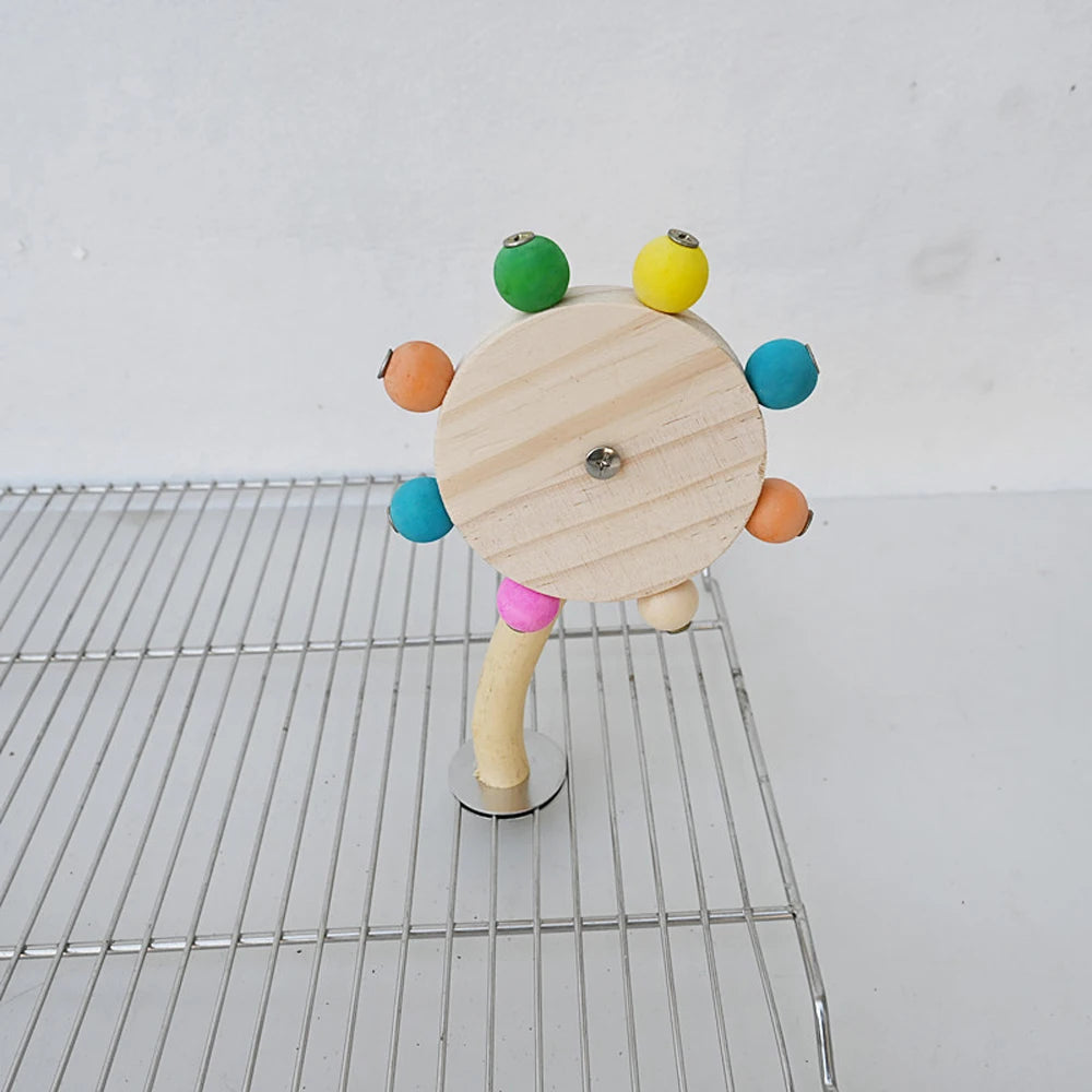 Spinning Bead Wheel Perch Toy for Birds | Bon Bon Bird Toys