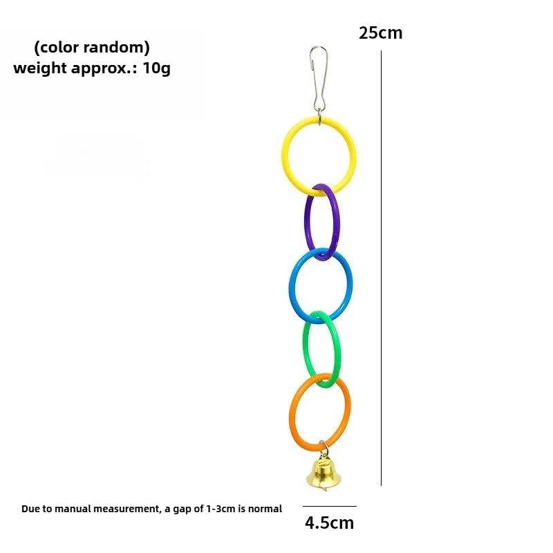 Colorful Ring Chain Swing Toy with Bell for Birds | Bon Bon Bird Toys