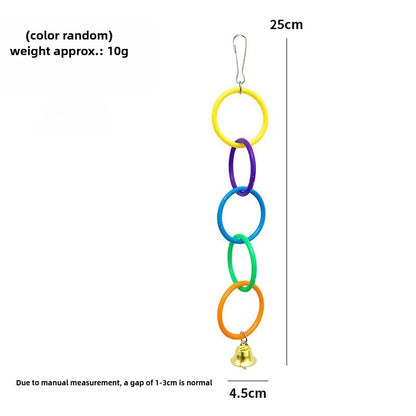 Colorful Ring Chain Swing Toy with Bell for Birds | Bon Bon Bird Toys