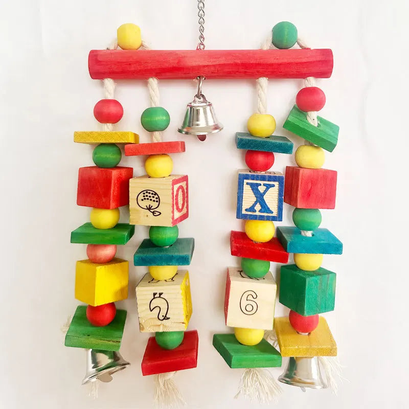 Wooden Letter Blocks for Medium Parrots | Bon Bon Bird Toys