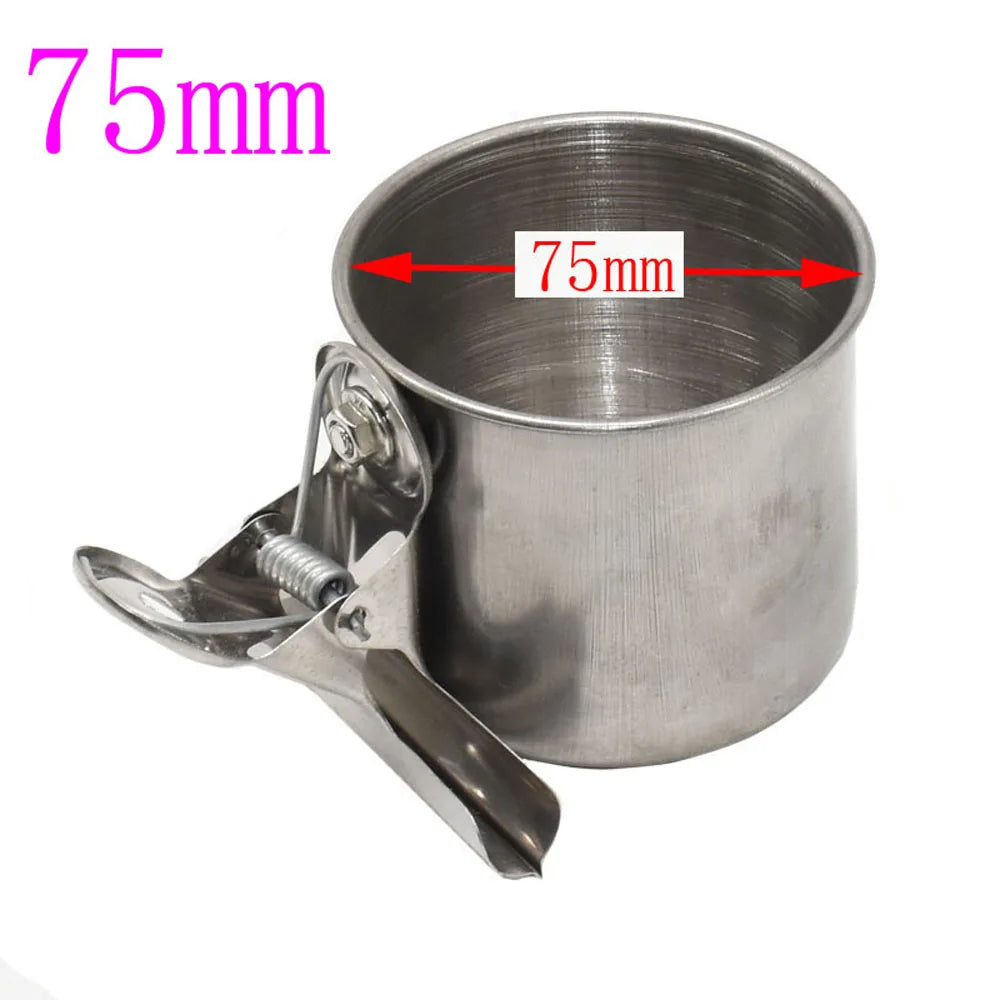 Stainless Steel Bird Feeding Cups for Cages