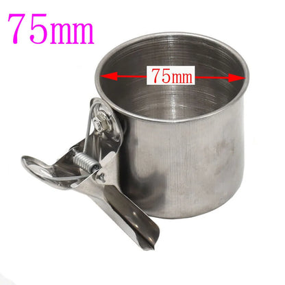 Stainless Steel Bird Feeding Cups for Cages