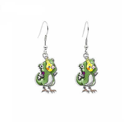 Cute Parrot Acrylic Dangle Earrings | Bon Bon Bird Toys
