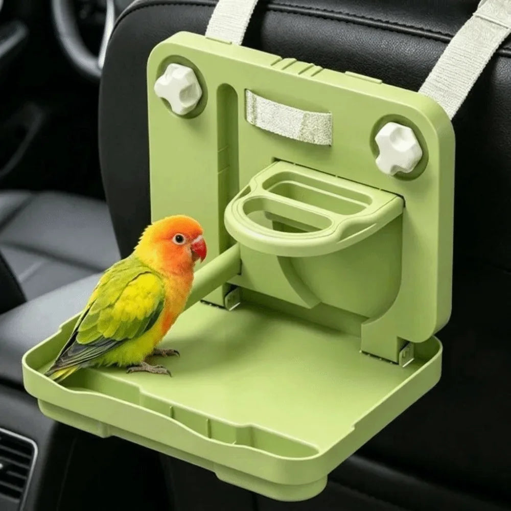 Folding Car Window Bird Stand with Suction Cups