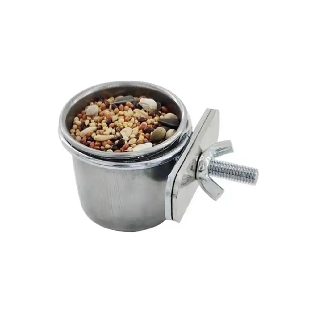 Stainless Steel Hanging Cage Bowl for Birds | Bon Bon Bird Toys