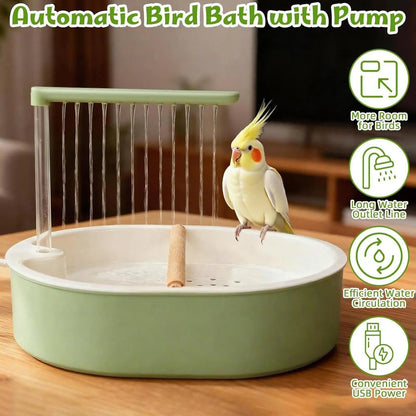 Automatic Circulating Bird Bath with Filter | Bon Bon Bird Toys