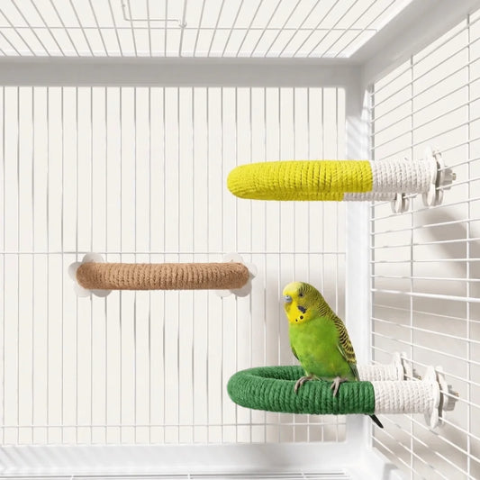 U-Shape Braided Rope Perch with Plastic Cage Mounts