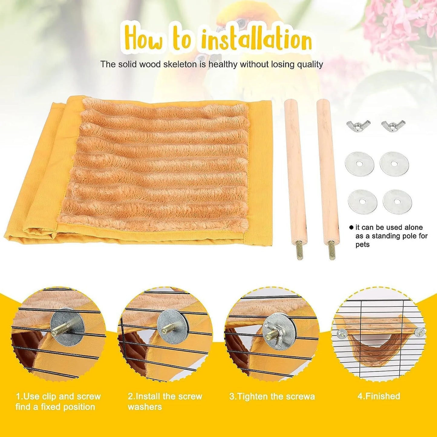 Fleece Bird Hammock | Bon Bon Bird Toys