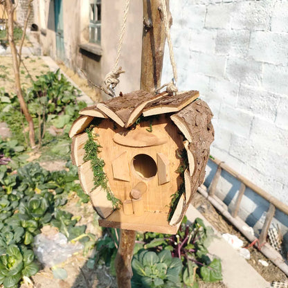 Heart-Shaped Wooden Birdhouse for Outdoors