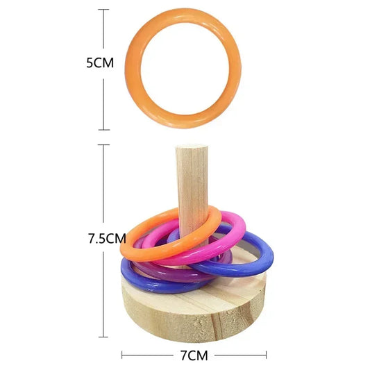 Wooden Ring Stacking Toy for Birds | Bon Bon Bird Toys