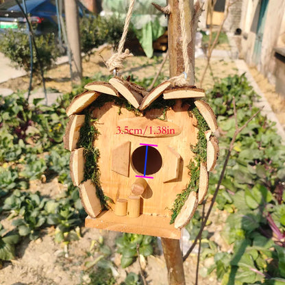 Heart-Shaped Wooden Birdhouse for Outdoors
