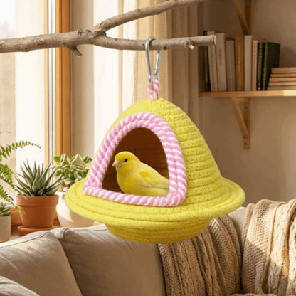 Handwoven Cotton Bird Nest | Bon Bon Bird Toys