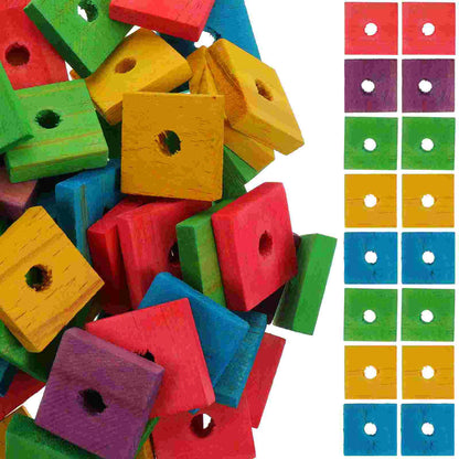 DIY Wood Chip Bird Toy Blocks 100 Pack for Small Birds
