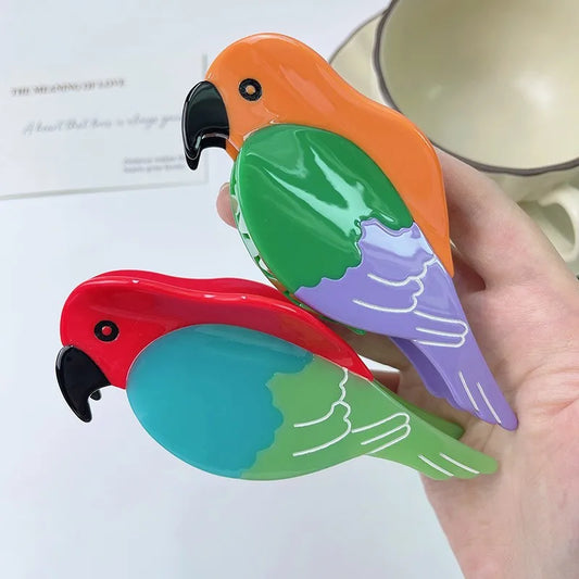 Colorful Macaw Hair Claw Clip