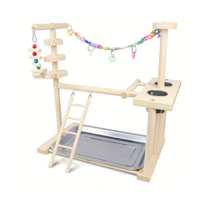 Wooden Bird Play Stand | Bon Bon Bird Toys