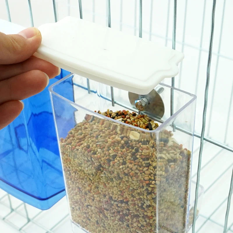 Gravity Bird Seed Feeder with Dustproof Lid 