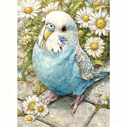 Parakeet Among Daisies Diamond Painting Kit | Bon Bon Bird Toys