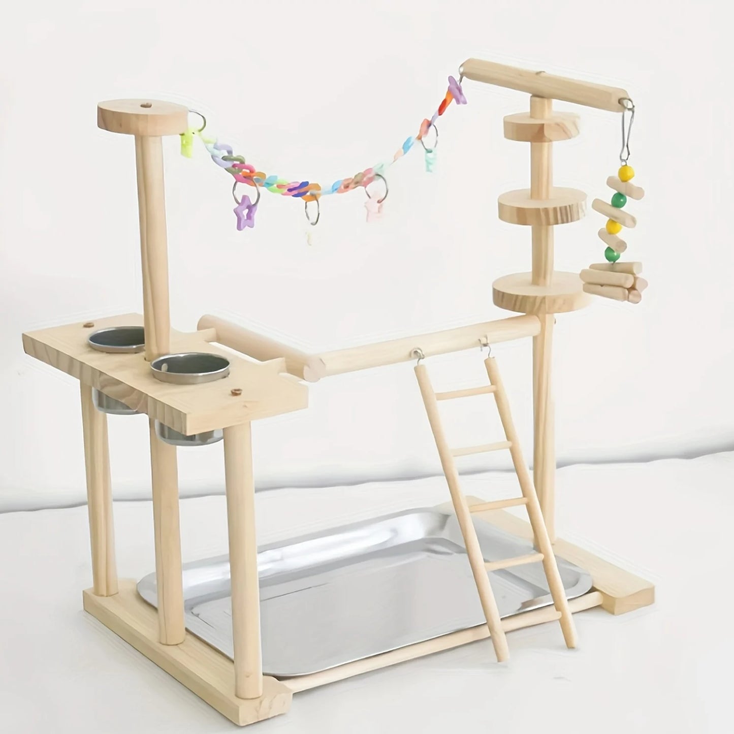 Wooden Bird Play Stand | Bon Bon Bird Toys