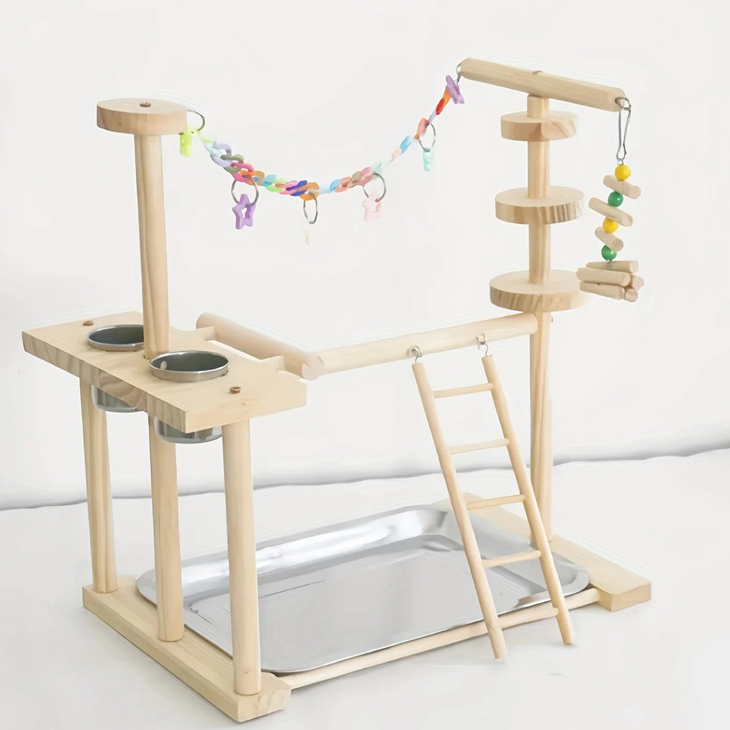 Wooden Bird Play Stand | Bon Bon Bird Toys