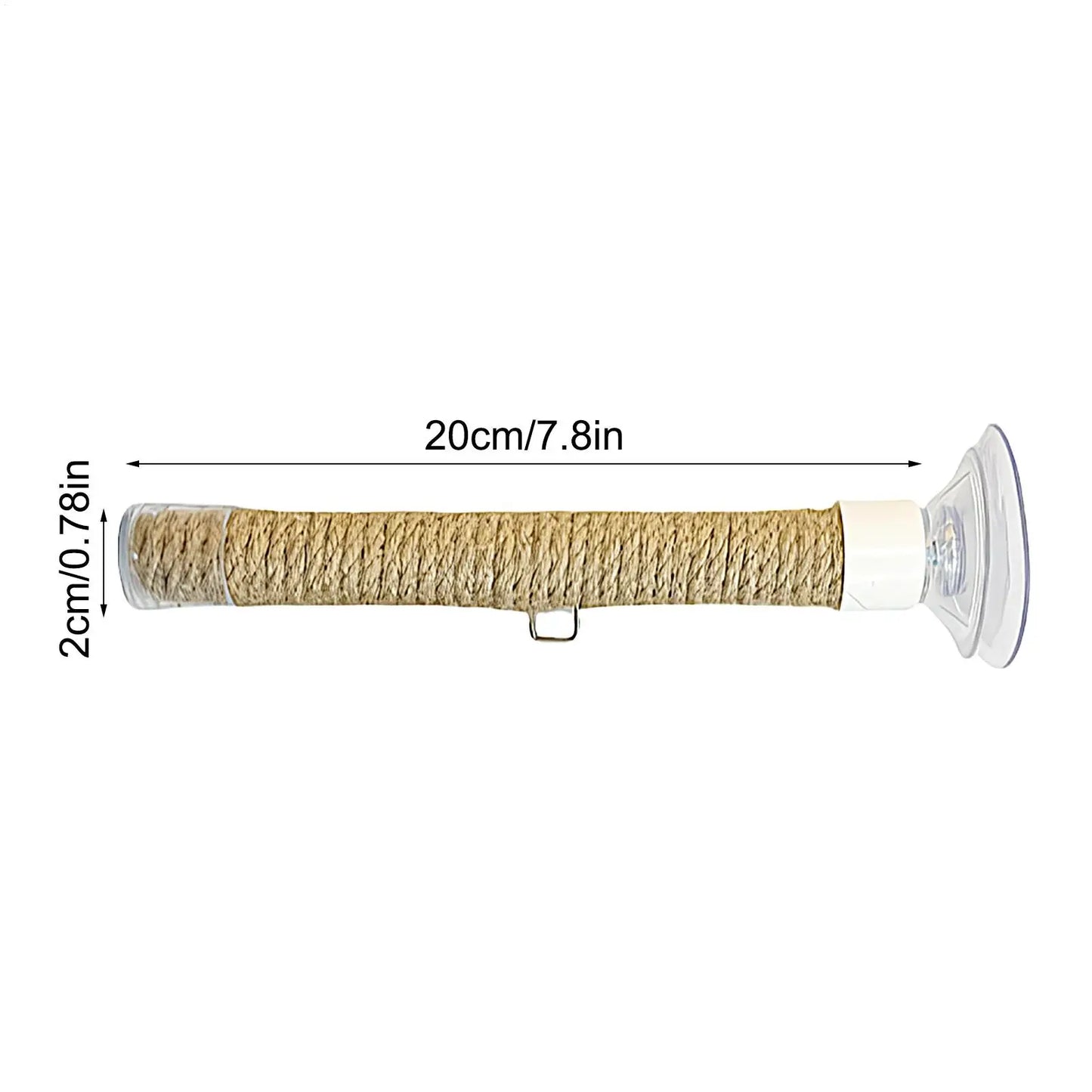 Jute Rope Suction Cup Window Perch for Birds | Bon Bon Bird Toys