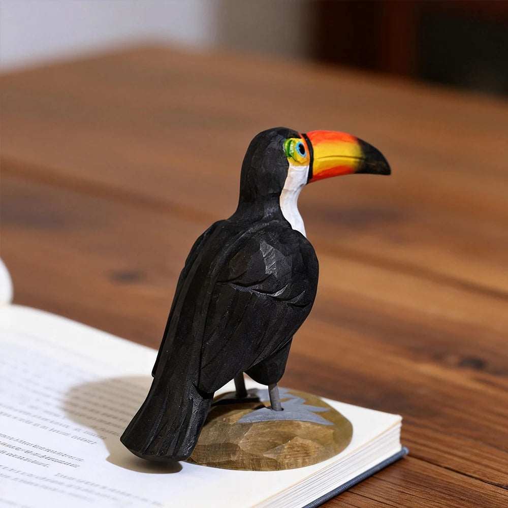 Hand-Carved Toucan & Tropical Bird Figurine | Bon Bon Bird Toys