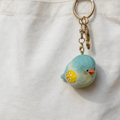 Hand-Carved Wood Bird Keychain | Bon Bon Bird Toys