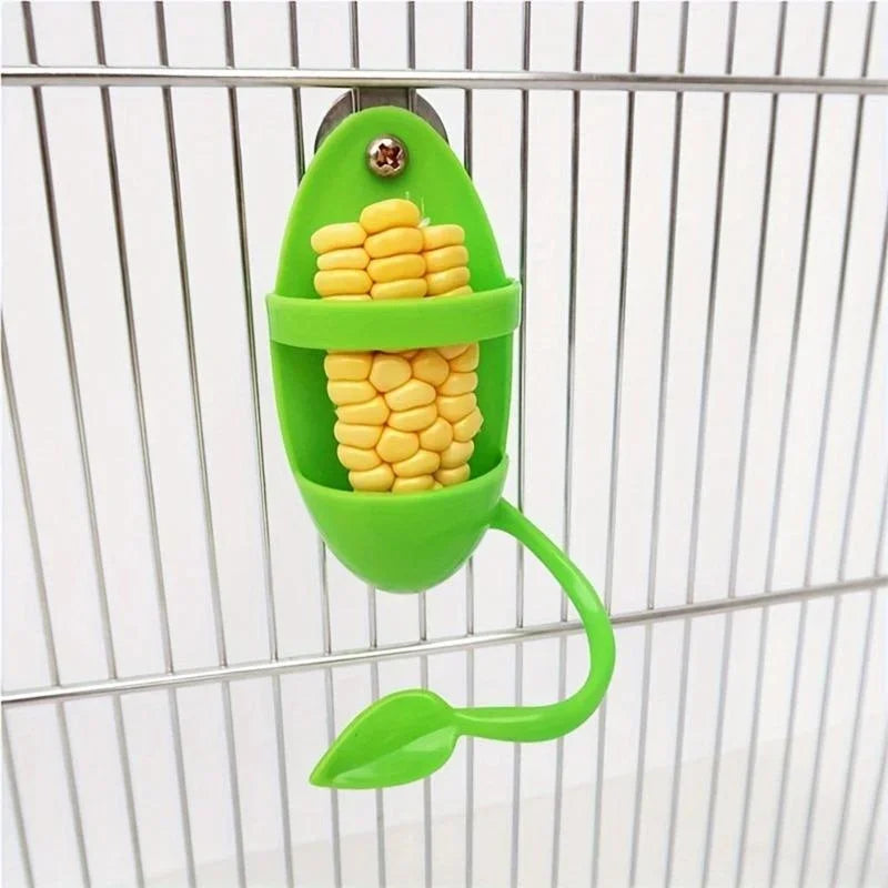 Cage-Mount Cuttlebone and Food Holder for Birds