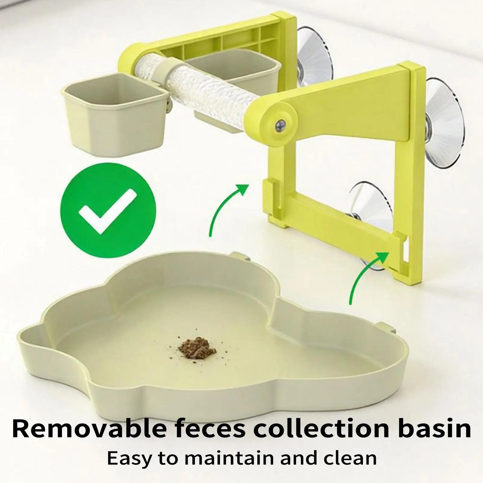 Suction Cup Window Perch & Feeding Station with Waste Basin | Bon Bon …