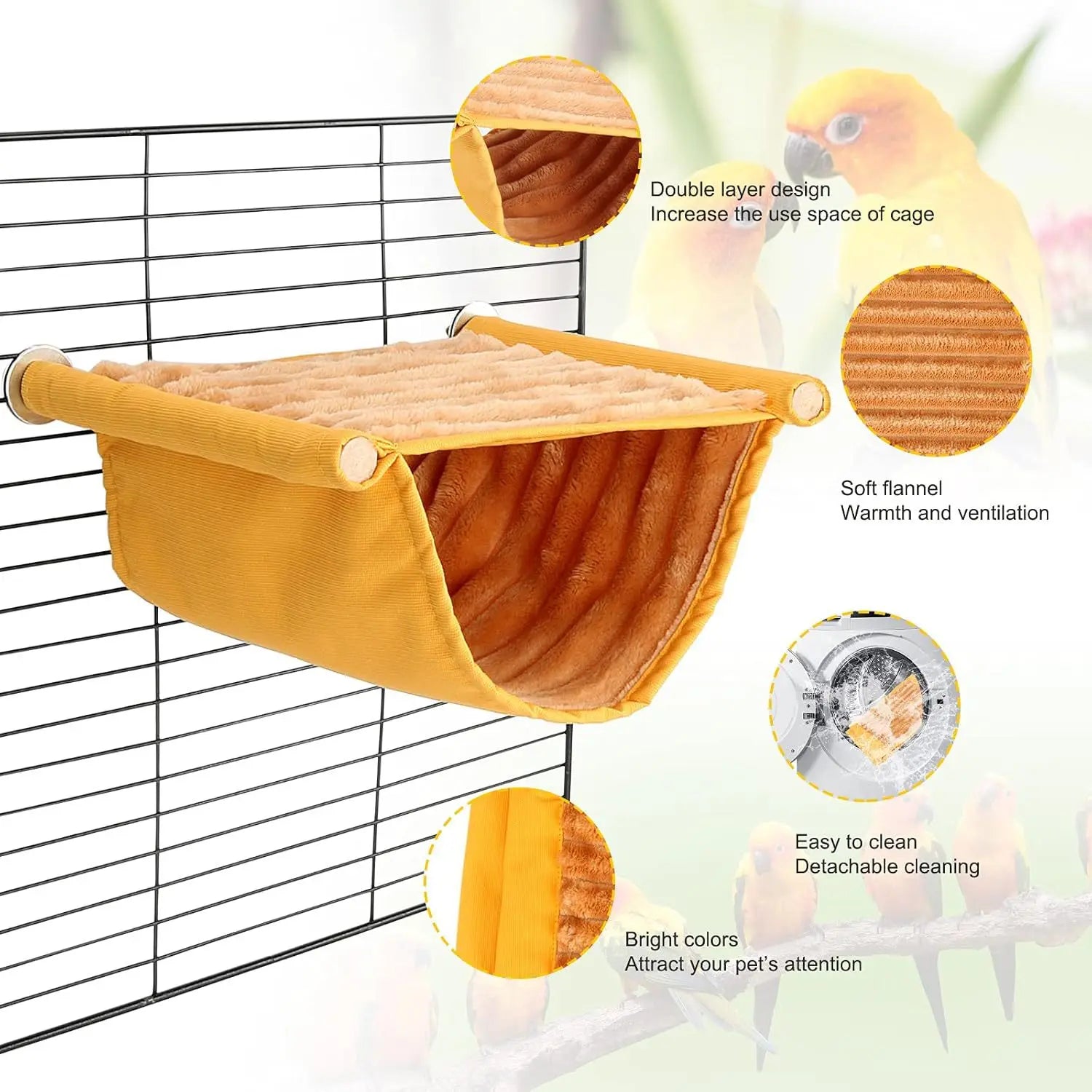 Fleece Bird Hammock | Bon Bon Bird Toys