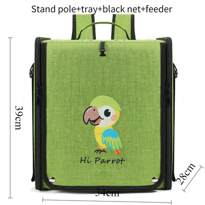 Bird Backpack Carrier with Window & Perch | Bon Bon Bird Toys