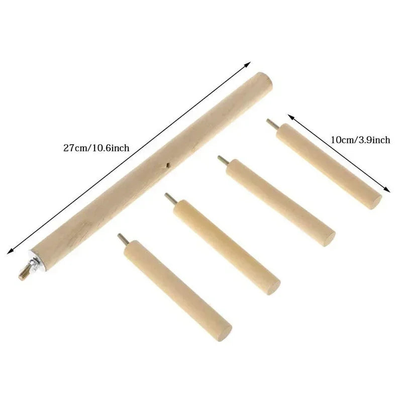 4-Level Hanging Wood Perch Stand | Bon Bon Bird Toys