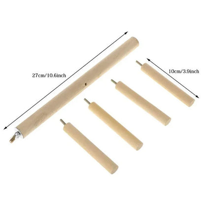4-Level Hanging Wood Perch Stand | Bon Bon Bird Toys