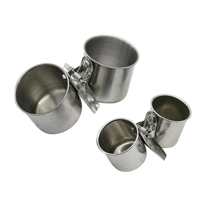 Stainless Steel Bird Feeder Cup with Cage Clip 